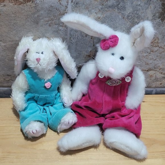 VTG Boyd & TY Ivy Bunny Rabbit Plush Stuffed Animal Easter Decor Set of 2 - Picture 3 of 14